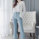SU0007 : Áo sơ mi thắt nơ và Quần lửng công sở