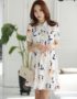 YV010 Váy Voan Xốp Cổ Sơ Mi Bẻ Thắt Dây Eo