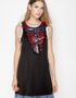 D07025 Đầm suông đính sequin nơ