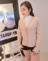 YK1122 ÁO KHOÁC LEN CỔ TIM VIỀN BÈO NHỎ