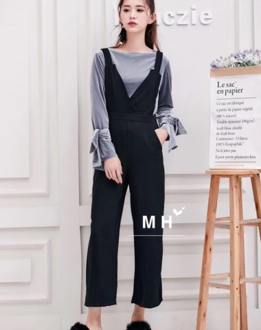 Y84 ÁO NHUNG LỤA CỔ THUYỀN BUỘC TAY
