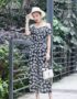 AV29 Jumsuit hoa dài áo 2 dây bèo