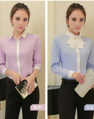 A1208 ÁO SƠ MI VIỀN SỌC TRẮNG CÀI NƠ CỔ