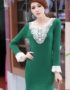 T454 Váy Thun Cotton Phối Cổ Ren Trắng Lót Lông Trong