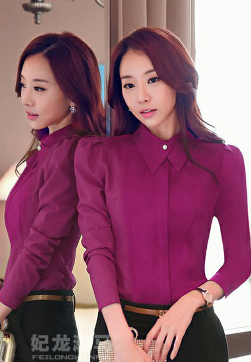 A1201 ÁO SƠ MI CỔ BẺ TAY XẾP LY BỒNG