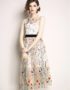 D1825 : Đầm ren thêu hoa nhỏ HK cao cấp xòe dễ thương