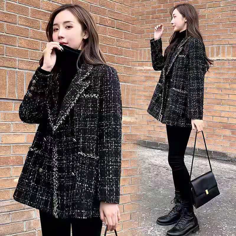 K264 : Áo khoác dạ len cổ vest công sở HQ thanh lịch, ấm áp