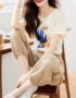 SB227 : Set bộ áo thun đính sequin + quần lửng bo ống trẻ trung